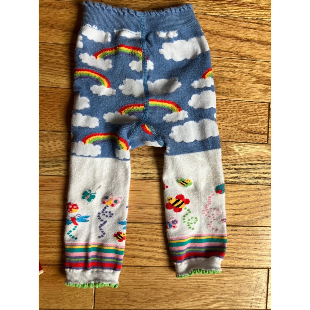Girls stretch rainbows clouds tight leggings‎ 6-12 mos